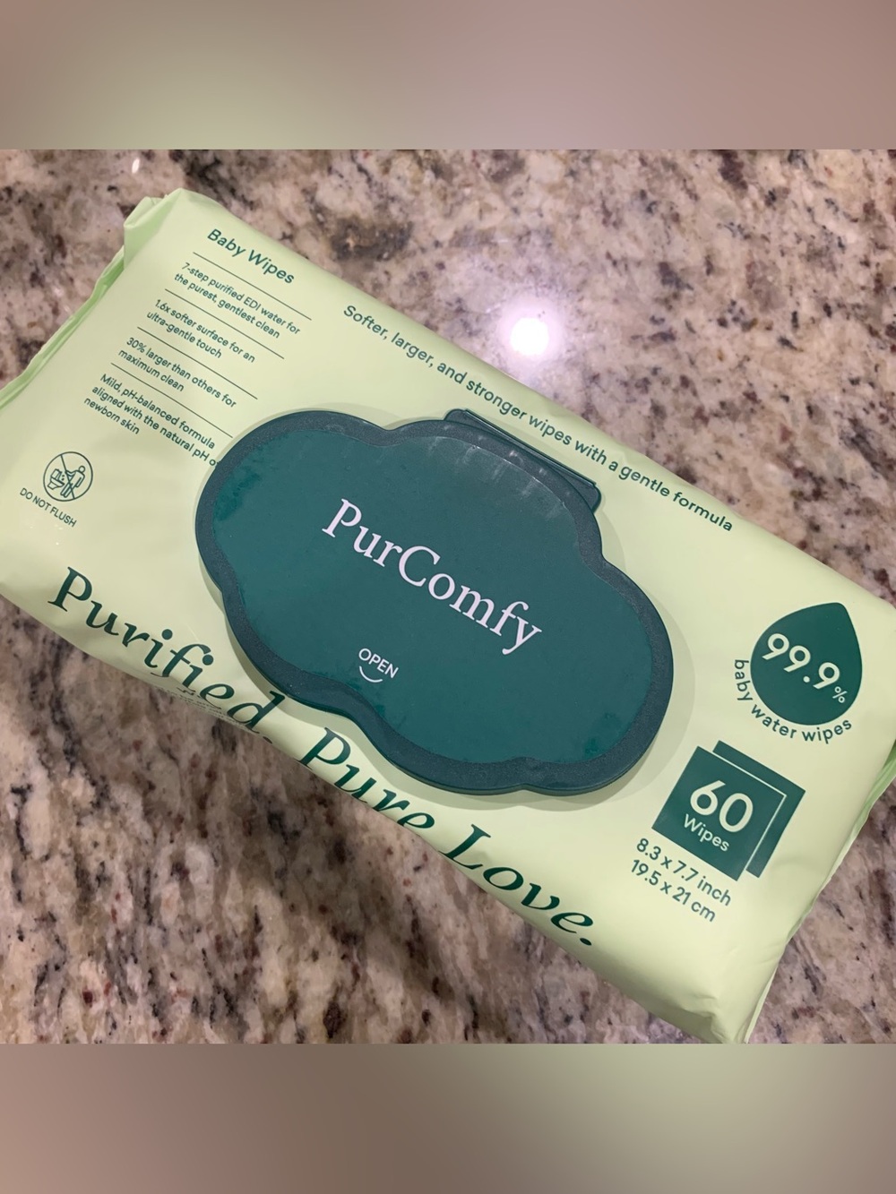 PurComfy plant based water baby wipes 6 pack - 360 Ct total